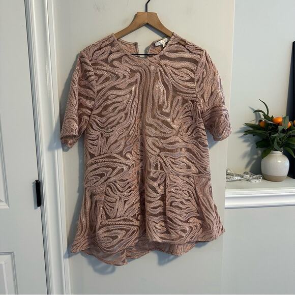 Alexis Pink Textured Blouse Top Small - Picture 11 of 12